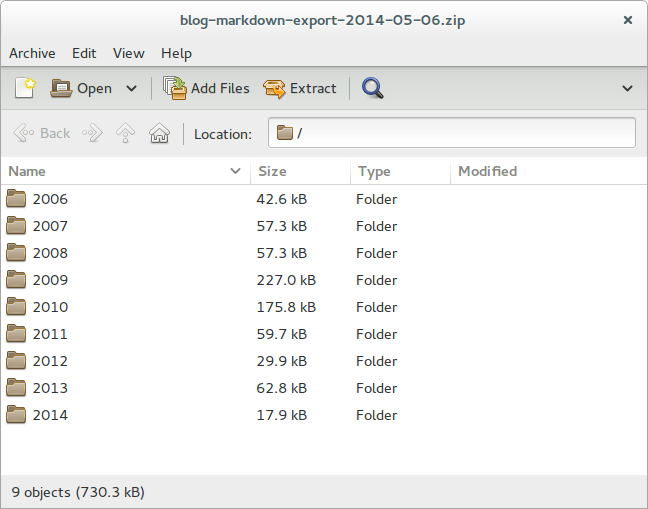 Export Zip File